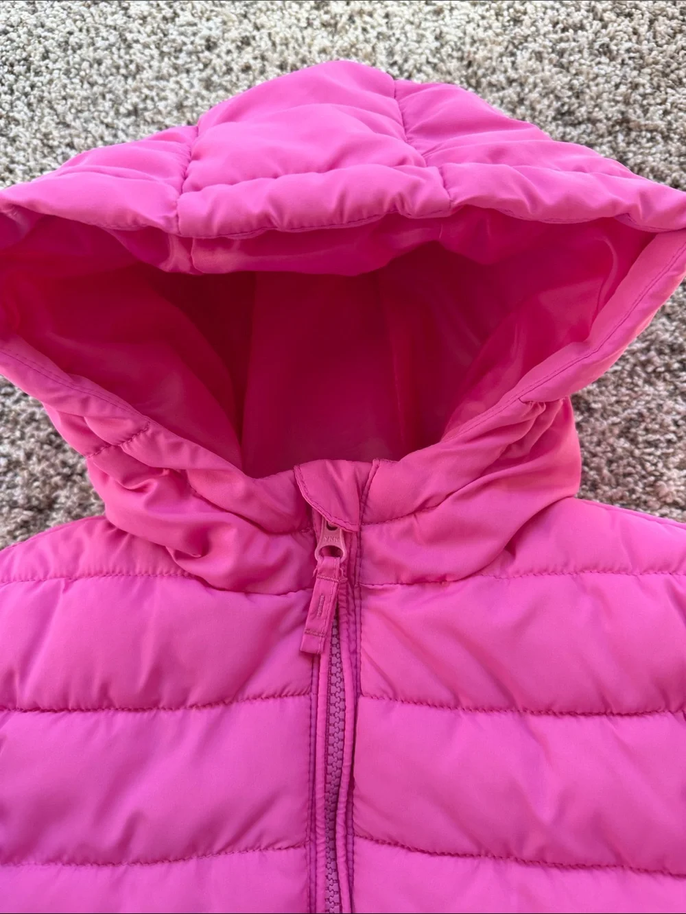 Children's Place Girls' Hooded Hot Pink Quilted Puffer Jacket size small 5/6